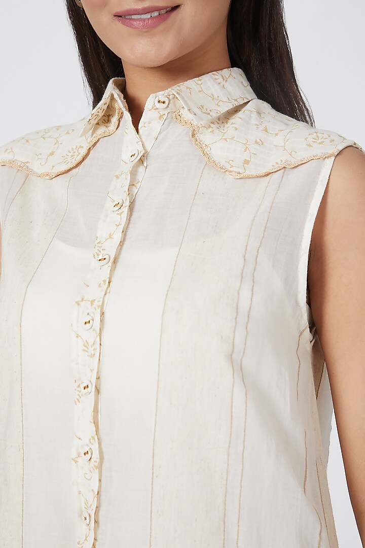 White Printed Summer Dress by Ahmev at Pernia's Pop Up Shop