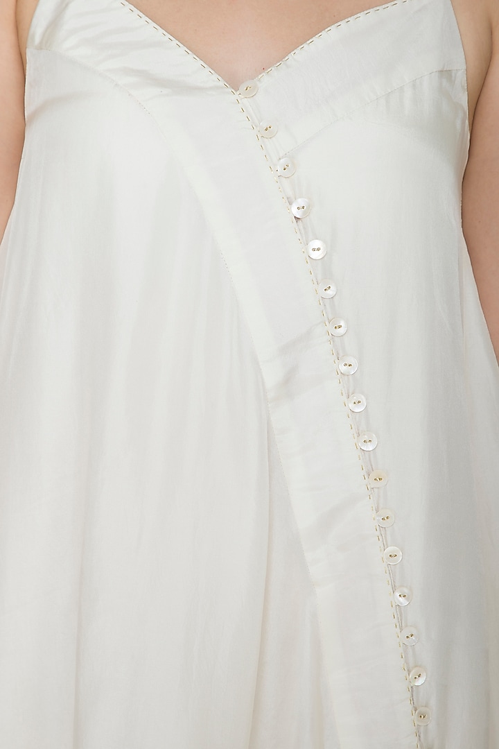 White Embroidered Strappy Vacation Dress by Ahmev at Pernia's Pop Up Shop