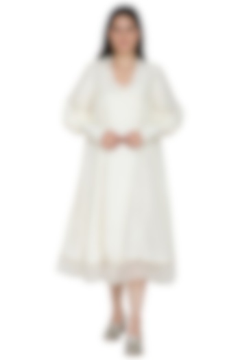 White Overlap Angrakha Cocktail Dress by Ahmev at Pernia's Pop Up Shop
