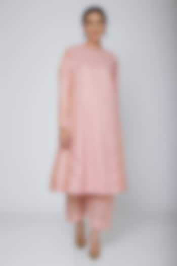 Blush Pink A-Line Kurta Set by Ahmev at Pernia's Pop Up Shop