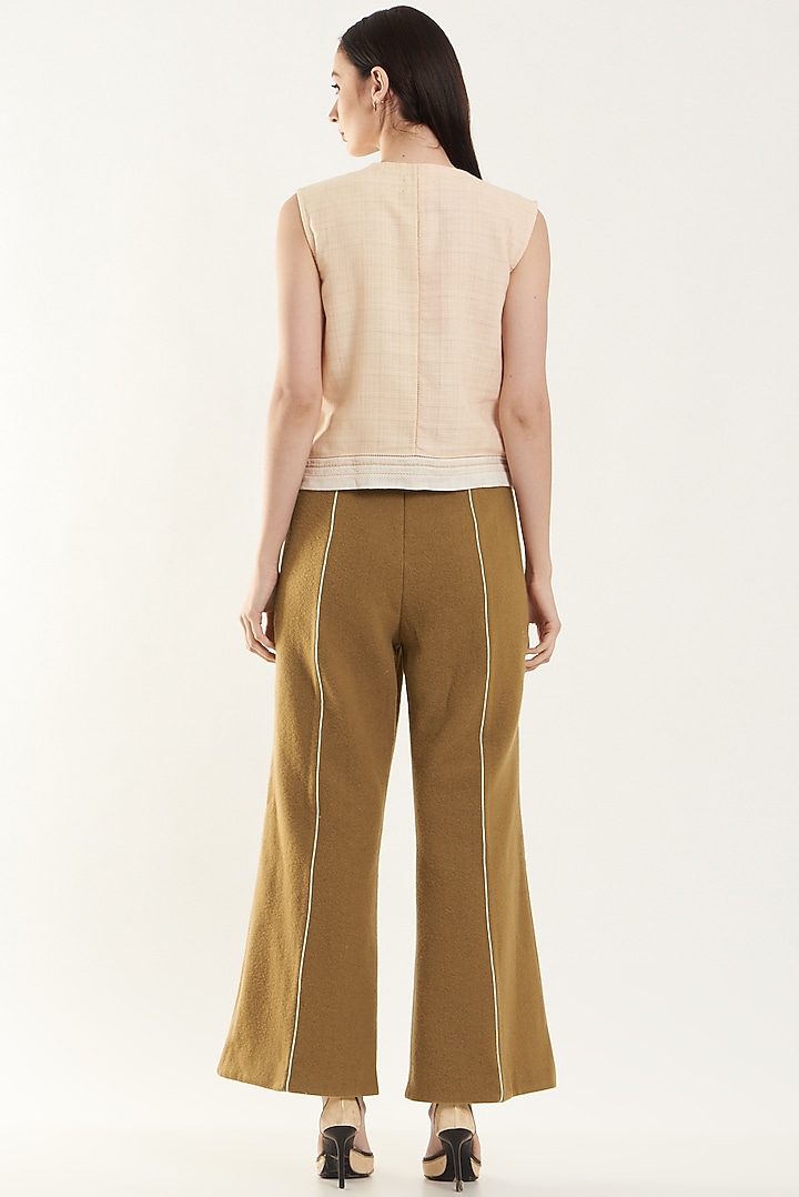 Ivory & Blush Pink Cotton Top by Ahmev at Pernia's Pop Up Shop