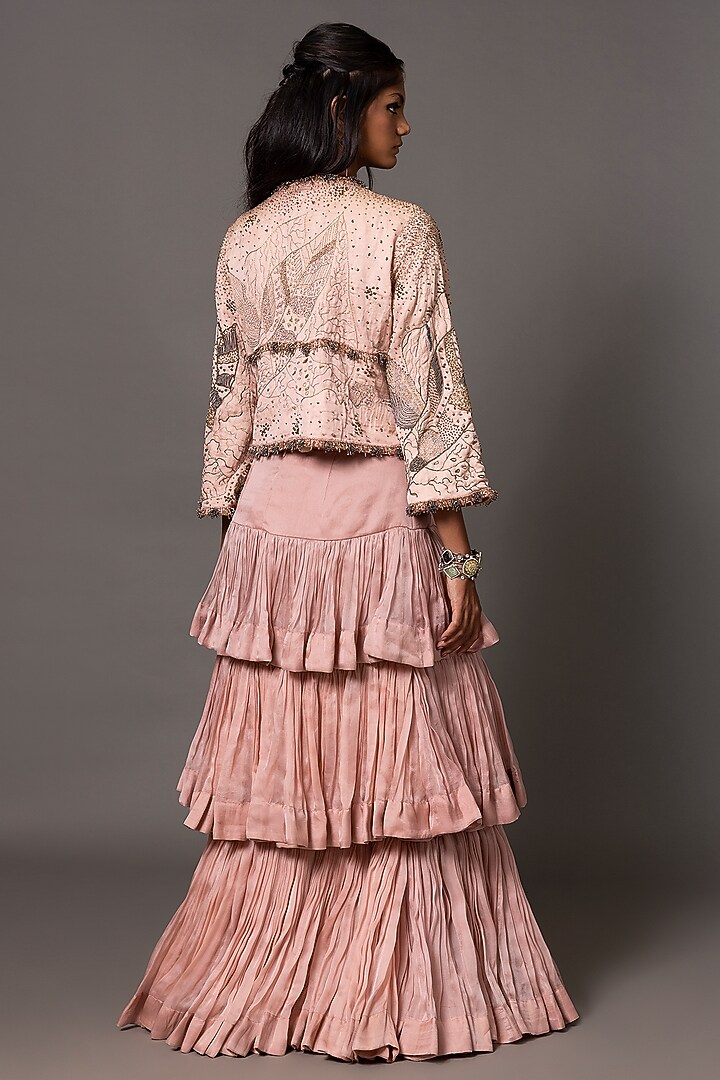 Pink Satin Organza Skirt Set by A Humming Way at Pernia's Pop Up Shop