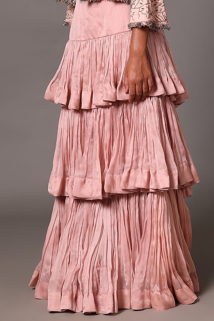 Pink Satin Organza Skirt Set by A Humming Way at Pernia's Pop Up Shop