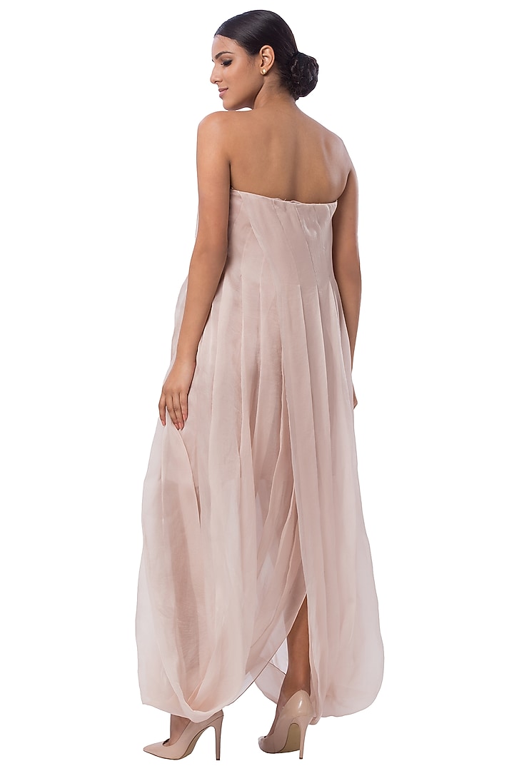 Blush Pink Embroidered Jumpsuit With Dress Lining by A Humming Way at Pernia's Pop Up Shop