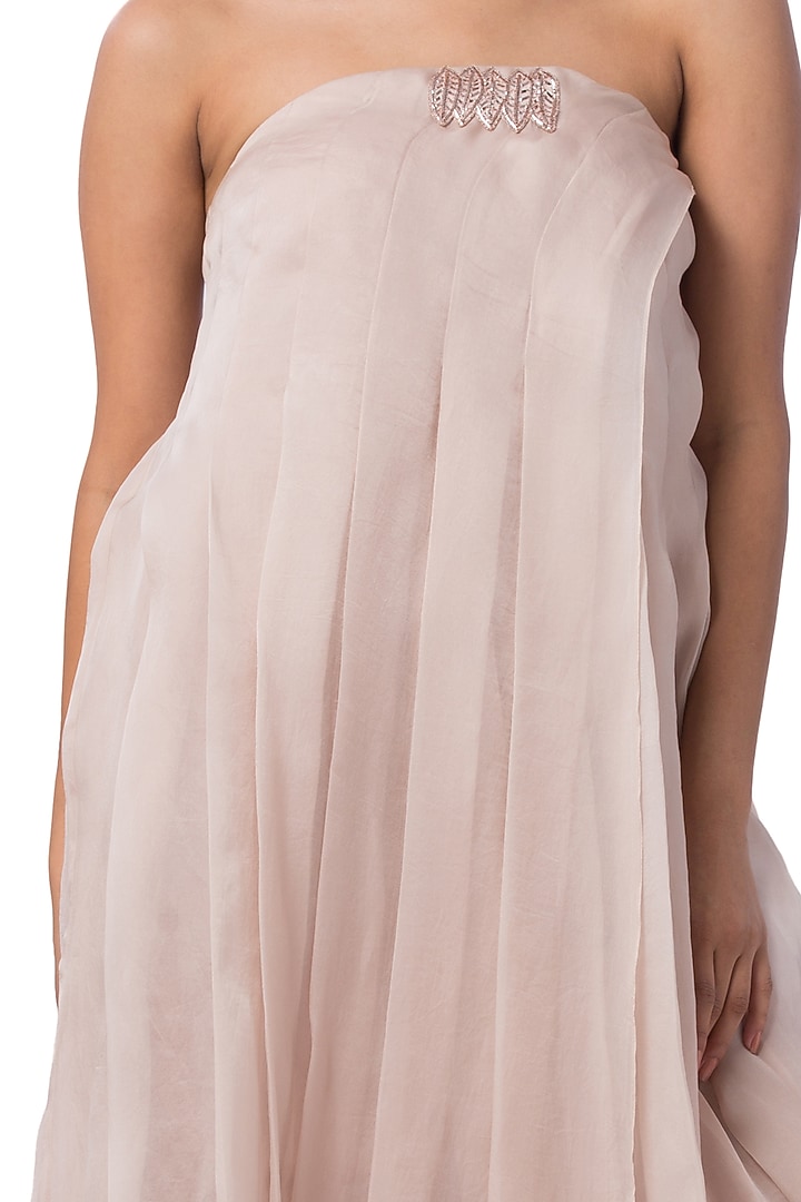 Blush Pink Embroidered Jumpsuit With Dress Lining by A Humming Way at Pernia's Pop Up Shop