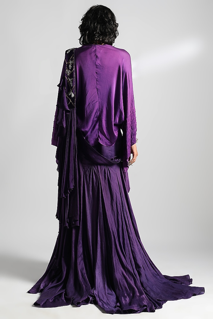 Purple Embroidered Wedding Lehenga Set by A Humming Way at Pernia's Pop Up Shop