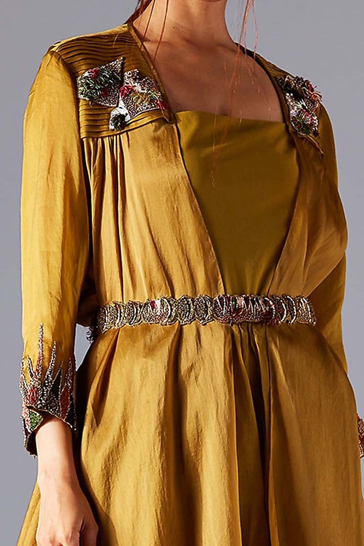 Martina Olive Embroidered Cape Set by A Humming Way at Pernia's Pop Up Shop