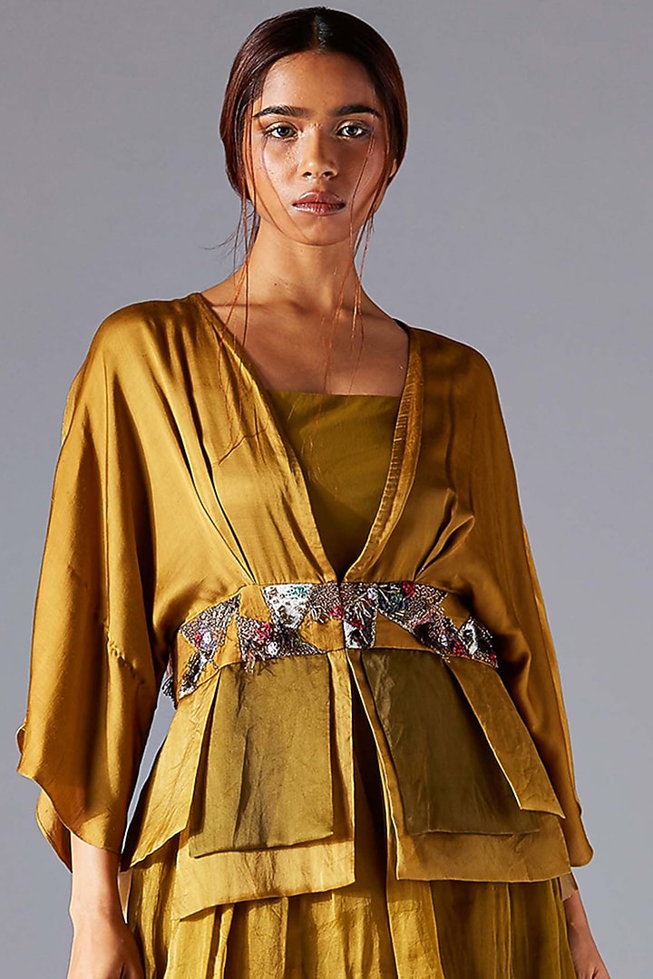 Martina Olive Tiered Vacation Dress With Top by A Humming Way at Pernia's Pop Up Shop