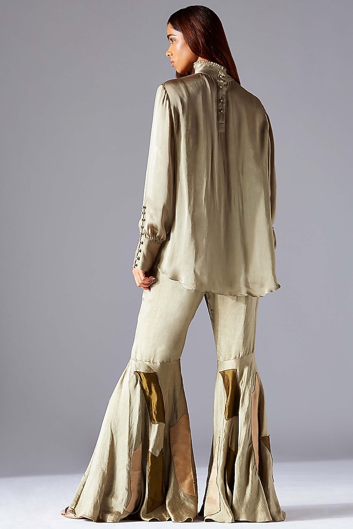 Laurel Green Party Wear Sharara Set by A Humming Way at Pernia's Pop Up Shop