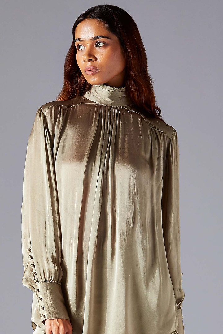 Laurel Green Party Wear Sharara Set by A Humming Way at Pernia's Pop Up Shop