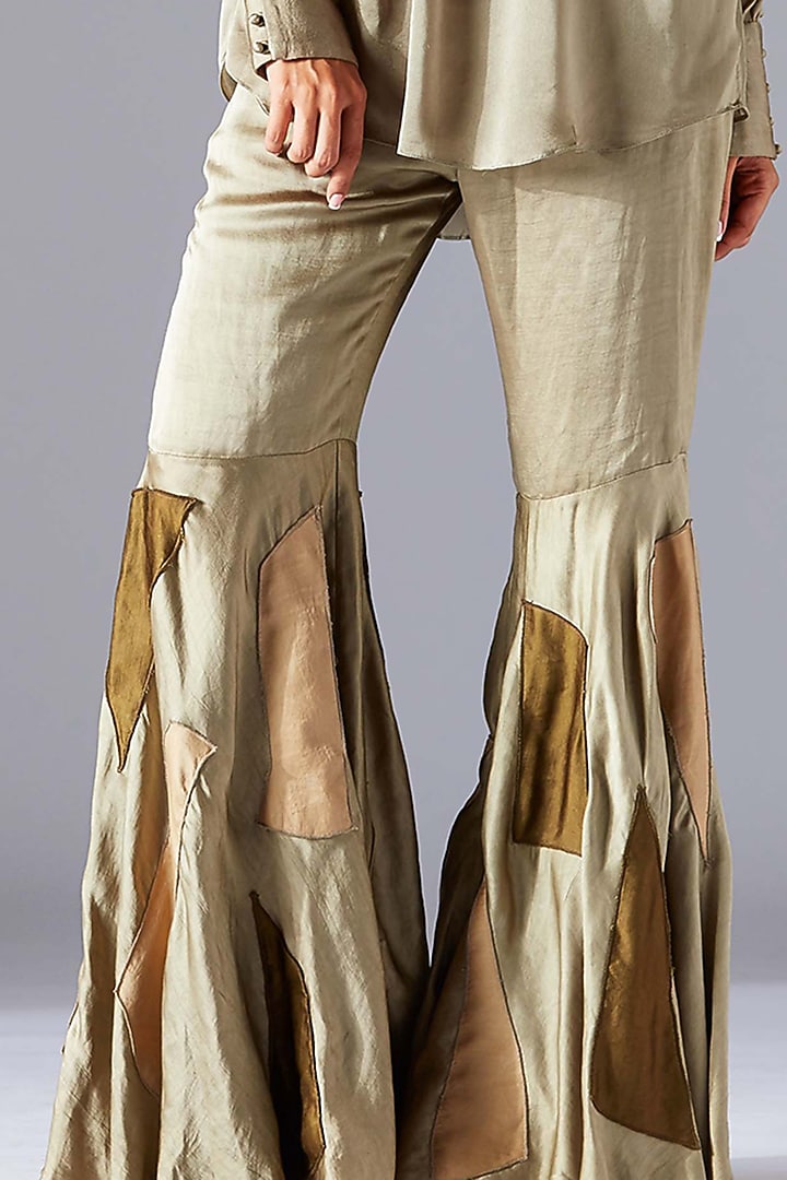 Laurel Green Party Wear Sharara Set by A Humming Way at Pernia's Pop Up Shop