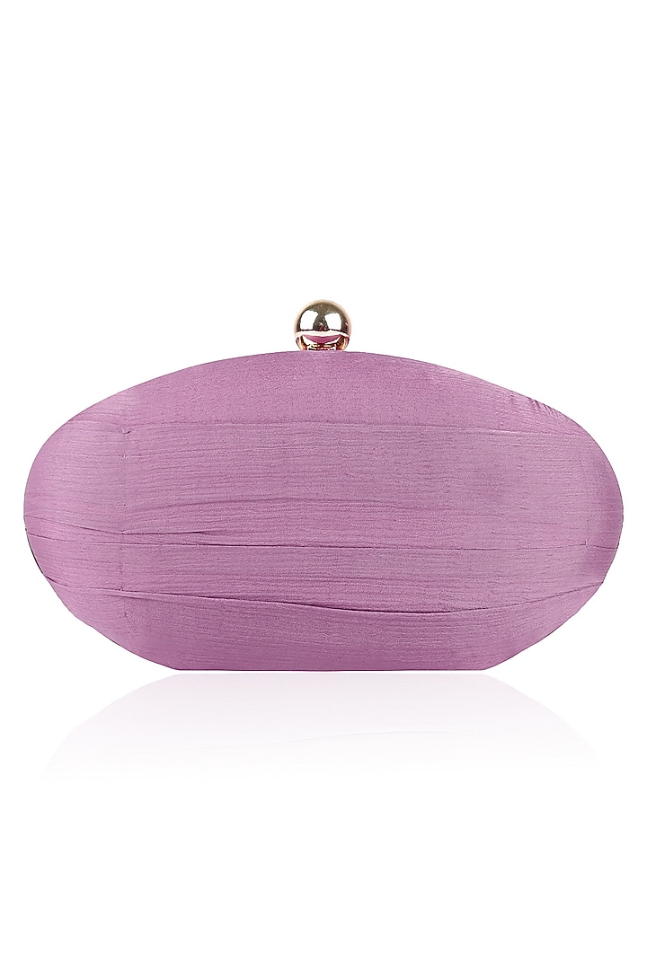 Aharin India presents Mauve pink and gold embroidered box clutch available only at Pernia's Pop Up Shop.