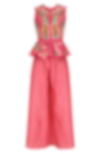 Pink birds embroidered jacket and pants set available only at Pernia's Pop Up Shop.