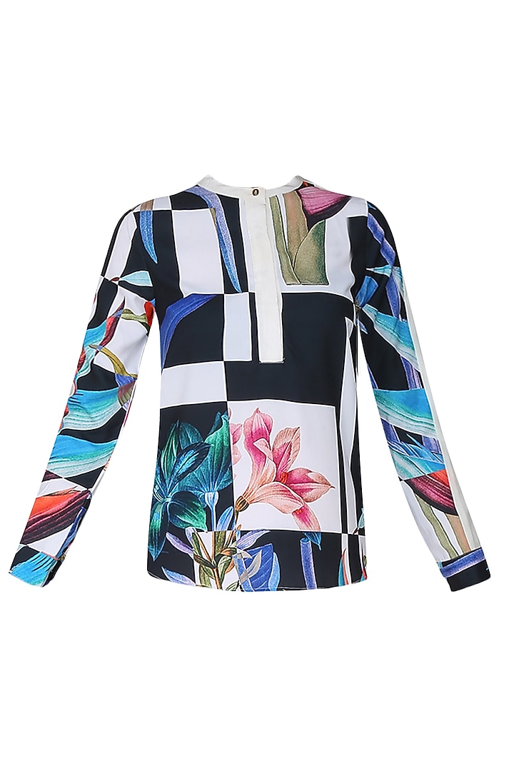 Black island panelled shirt available only at Pernia's Pop Up Shop.