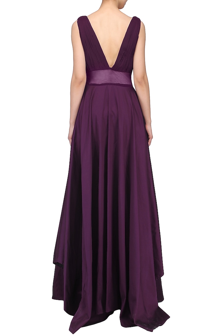 Wine Crystala nd metallic embroidered motif gown available only at Pernia's Pop Up Shop.