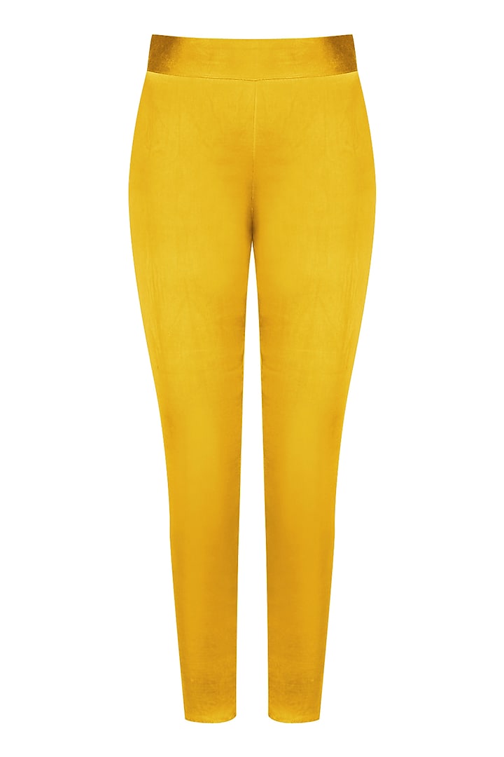 White embroidered cape with yellow fitted pants set available only at Pernia's Pop Up Shop.