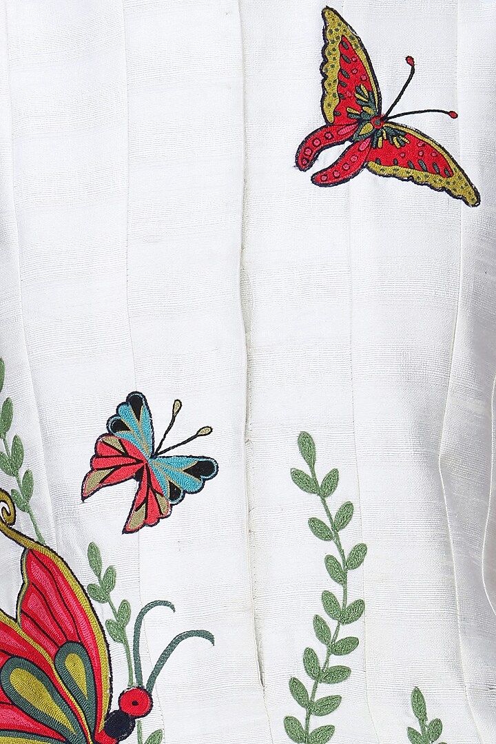 White butterfly embroidered anarkali available only at Pernia's Pop Up Shop.