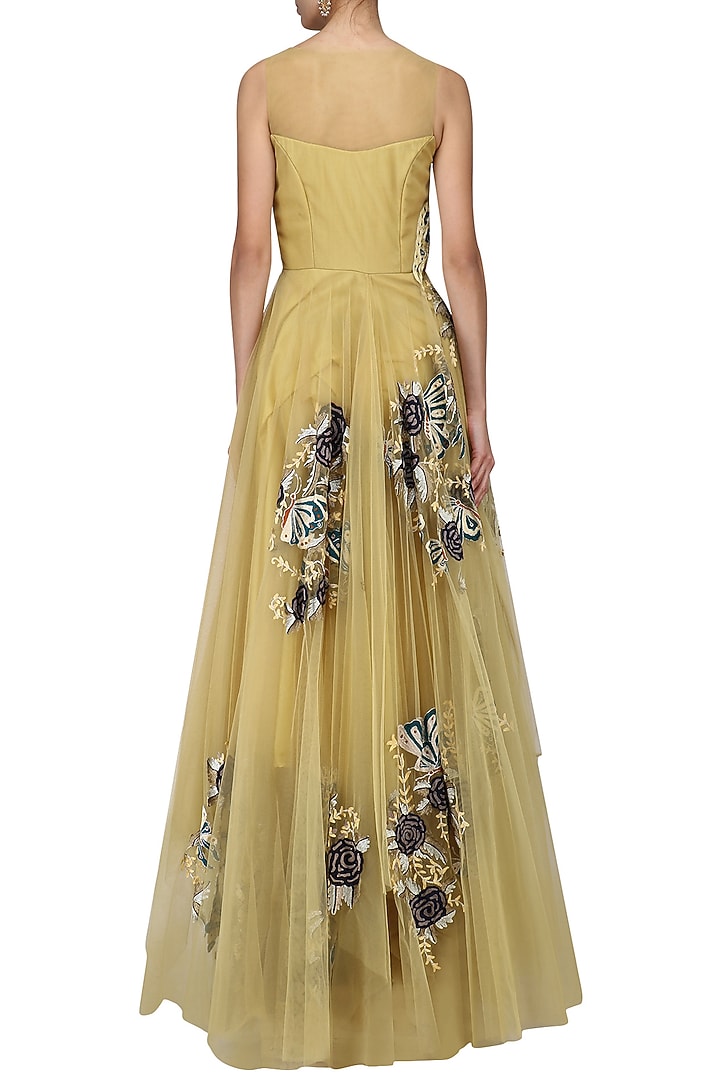 Gold embroidered layered gown available only at Pernia's Pop Up Shop.