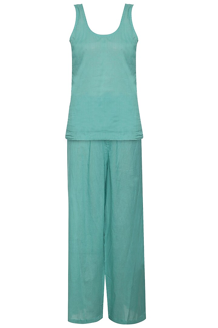 Sea green embroidered Wedding Anarkali set by Aharin India at Pernia's Pop Up Shop