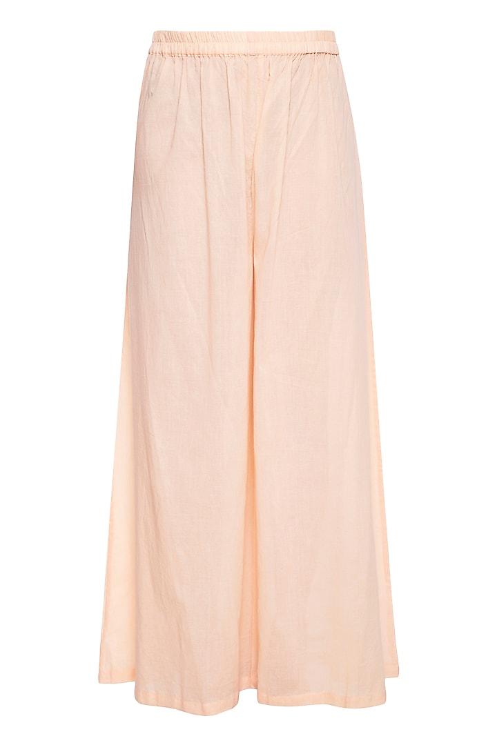Peach embroidered Party Wear Anarkali set by Aharin India at Pernia's Pop Up Shop