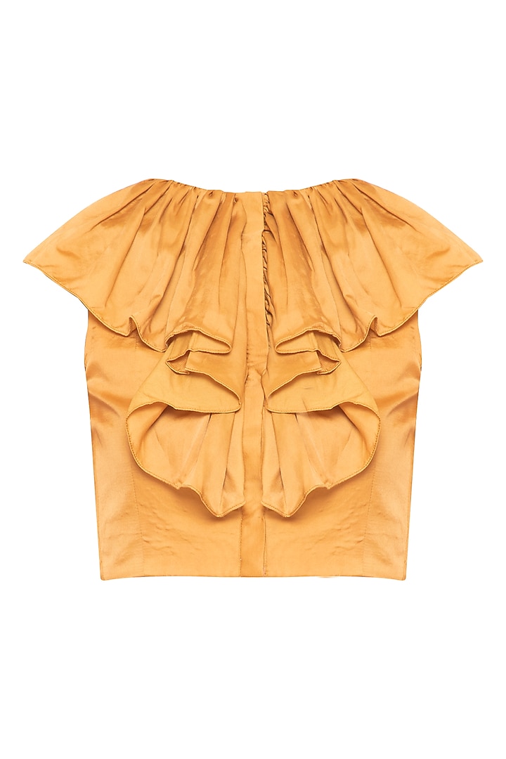 Yellow embroidered Party Wear Saree set by Aharin India at Pernia's Pop Up Shop
