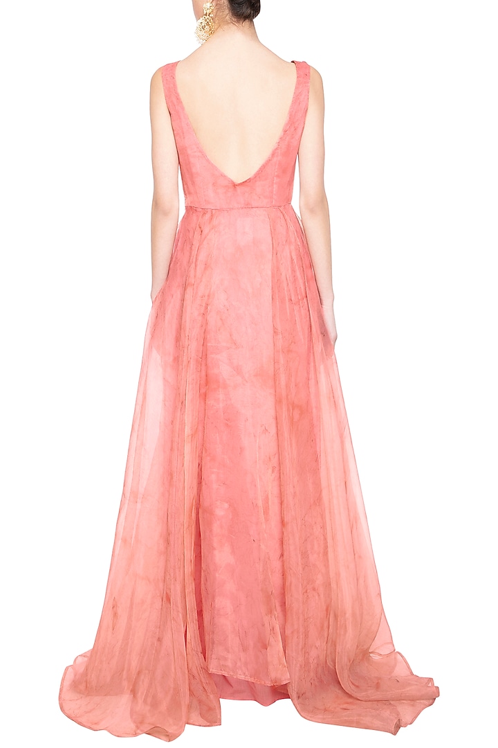 Peach embroidered gown by Aharin India at Pernia's Pop Up Shop