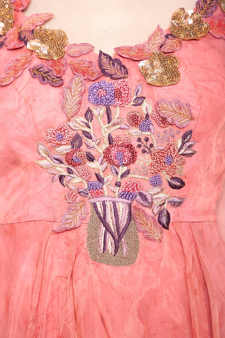 Peach embroidered gown by Aharin India at Pernia's Pop Up Shop