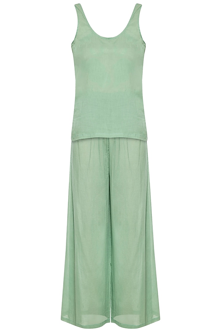 Green embroidered Party Wear Anarkali set by Aharin India at Pernia's Pop Up Shop