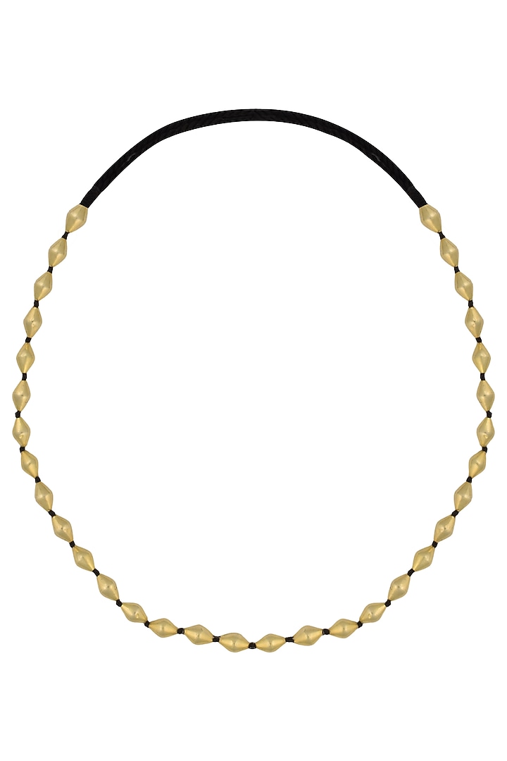 Ahilya presents Gold plated single strand dholki beads necklace available only at Pernia's Pop Up Shop.