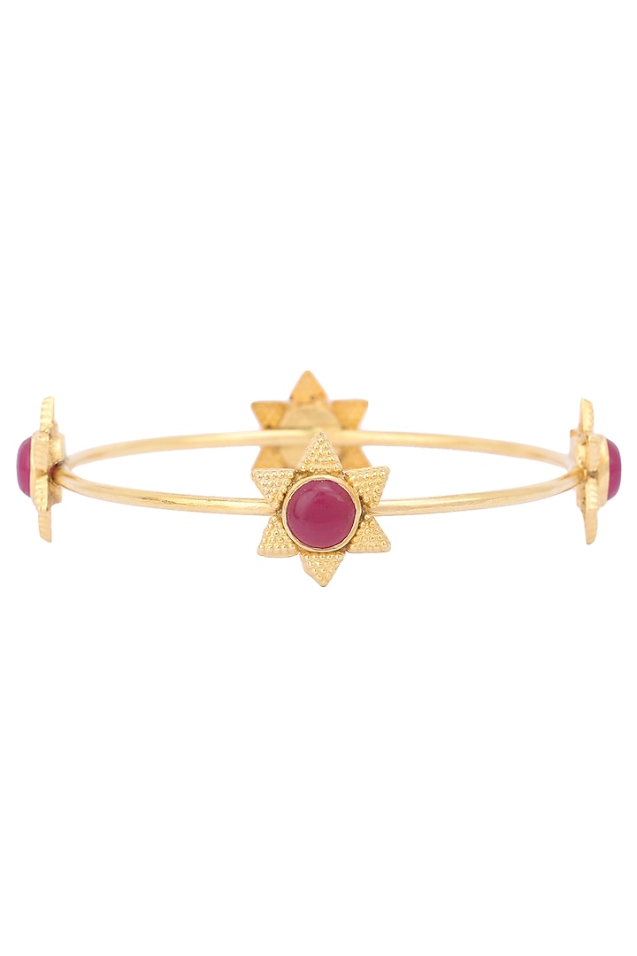 Gold plated floral cuff bangle available only at Pernia's Pop Up Shop.