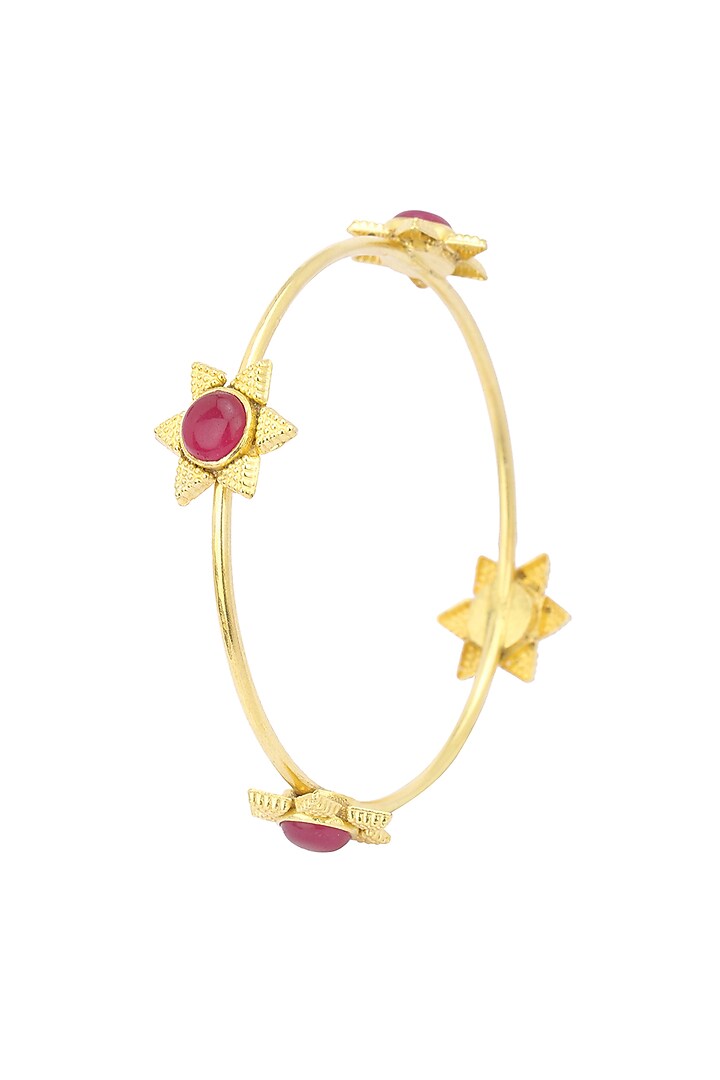 Gold plated floral cuff bangle available only at Pernia's Pop Up Shop.