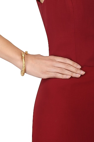 Gold Plated Elephant Motif Bangle by Ahilya Jewels