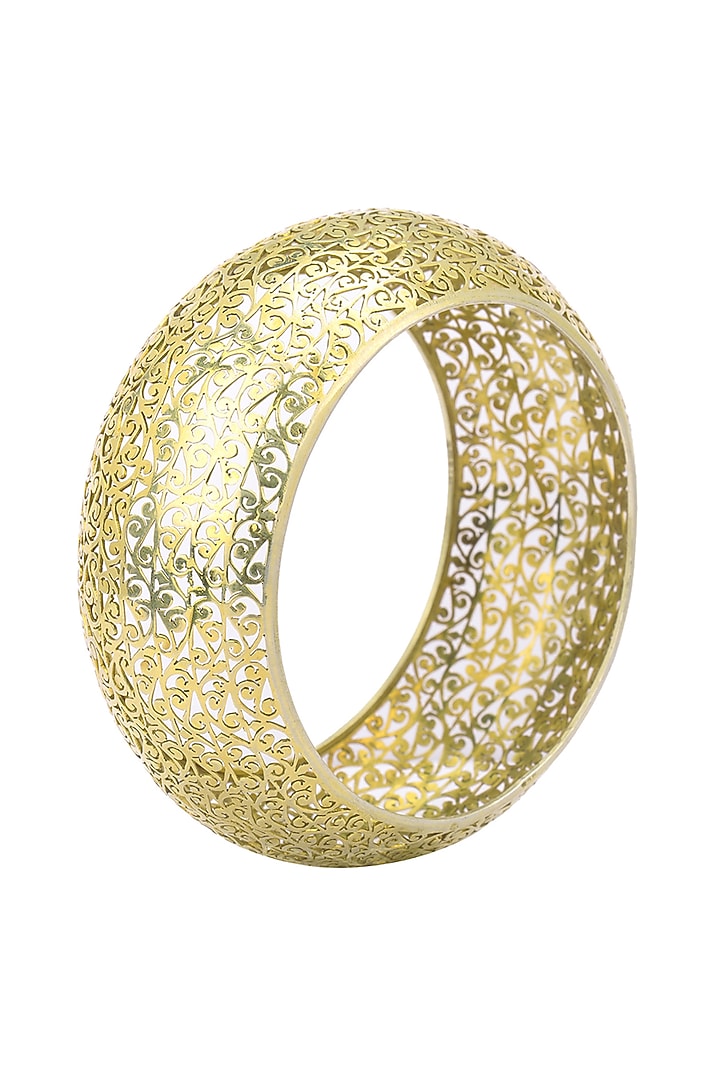 Gold plated filigree cutwork bangle set available only at Pernia's Pop Up Shop.