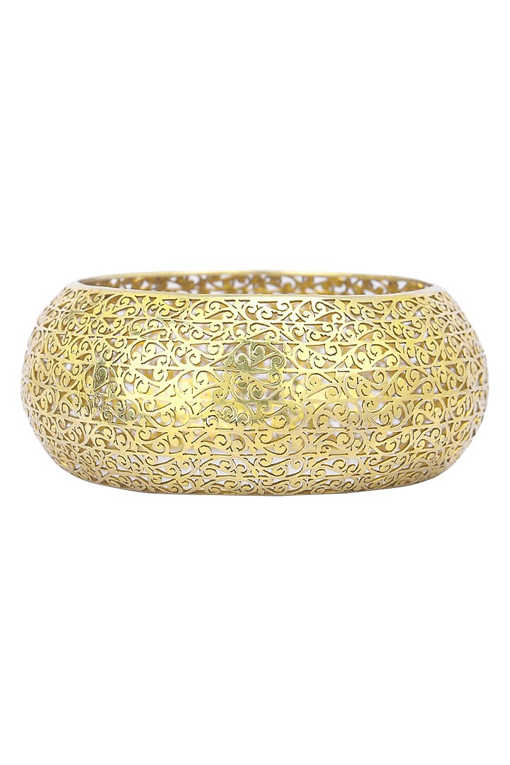 Gold plated filigree cutwork bangle set available only at Pernia's Pop Up Shop.