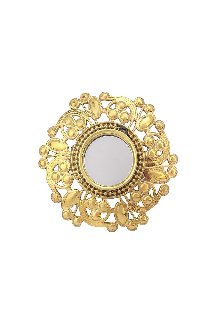 Gold plated mirror and floral cutwork ring available only at Pernia's Pop Up Shop.