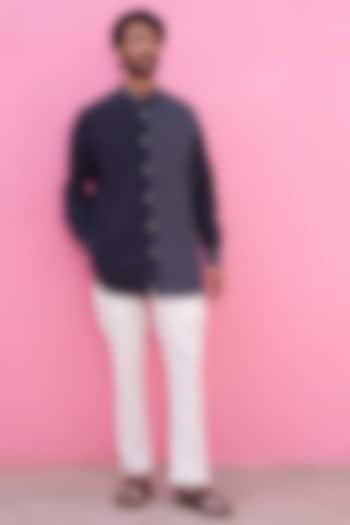 Blue Cotton Summer Shirt by ABHISHTI at Pernia's Pop Up Shop