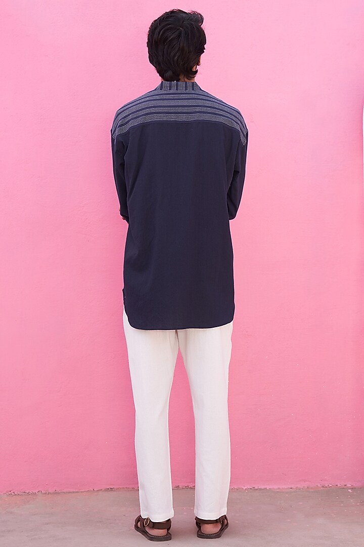 Blue Cotton Summer Shirt by ABHISHTI at Pernia's Pop Up Shop