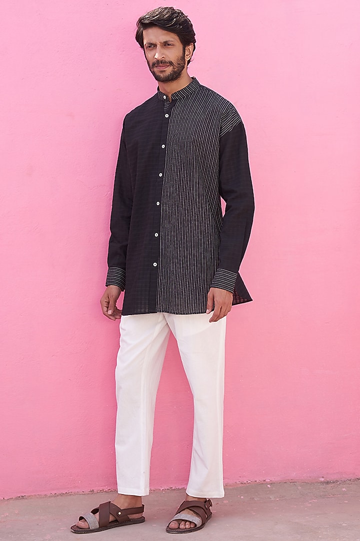 Black Cotton Summer Shirt by ABHISHTI at Pernia's Pop Up Shop