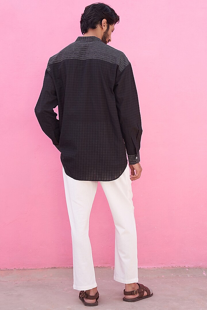 Black Cotton Summer Shirt by ABHISHTI at Pernia's Pop Up Shop