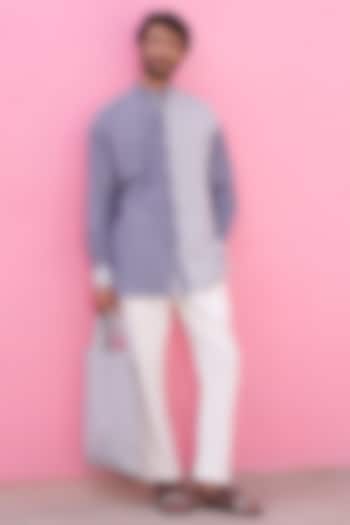 Blue Cotton Summer Shirt by ABHISHTI at Pernia's Pop Up Shop