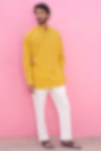 Yellow Cotton Summer Shirt by ABHISHTI at Pernia's Pop Up Shop