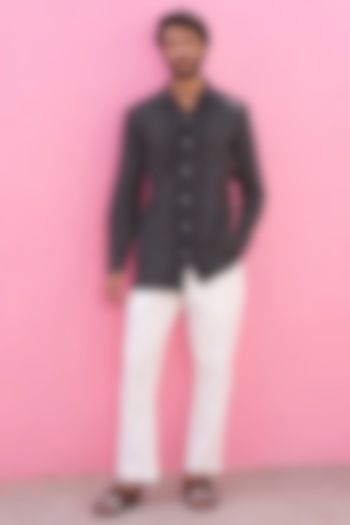 Black Cotton Summer Shirt by ABHISHTI at Pernia's Pop Up Shop