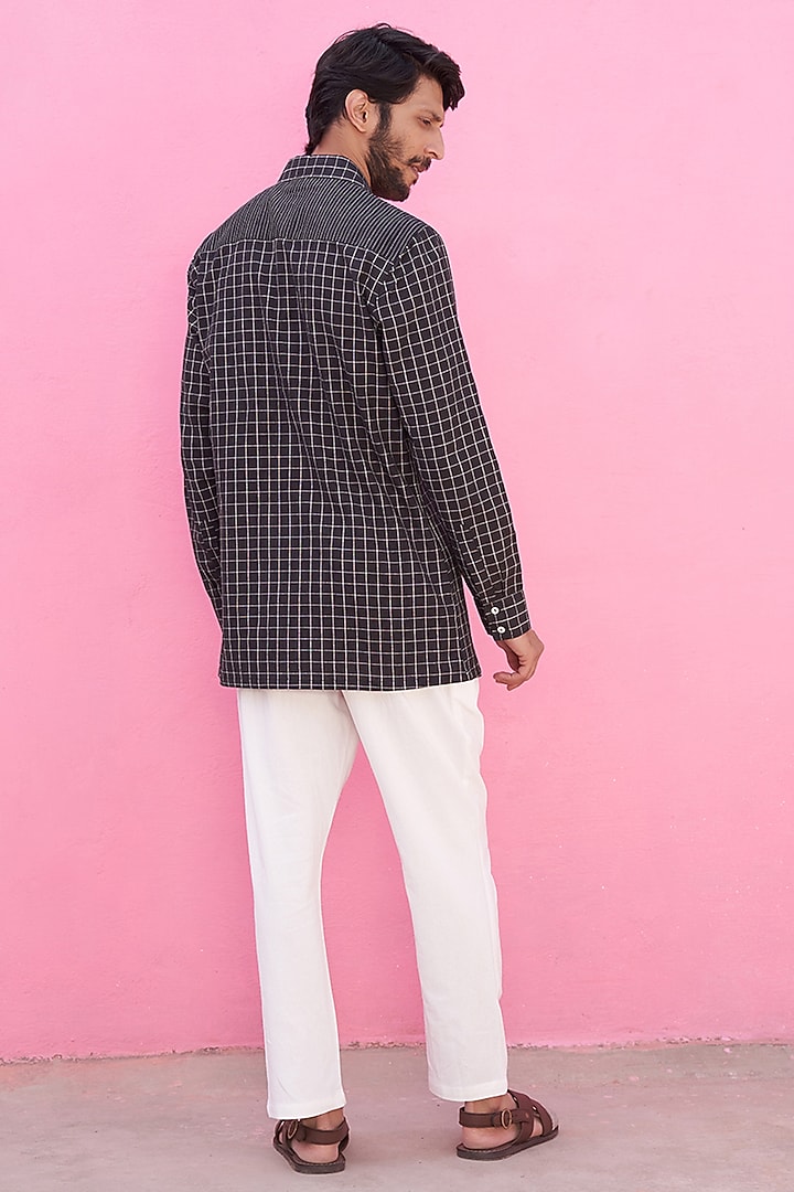 Black Cotton Summer Shirt by ABHISHTI at Pernia's Pop Up Shop