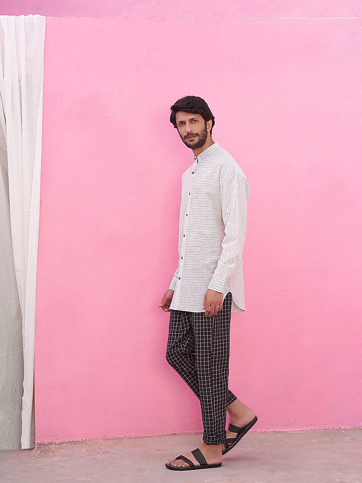 White Cotton Summer Shirt by ABHISHTI at Pernia's Pop Up Shop