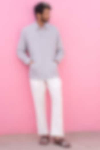 Blue Cotton Summer Shirt by ABHISHTI at Pernia's Pop Up Shop