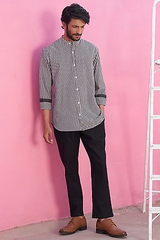 Multi-Colored Cotton Gingham Printed Shirt by ABHISHTI
