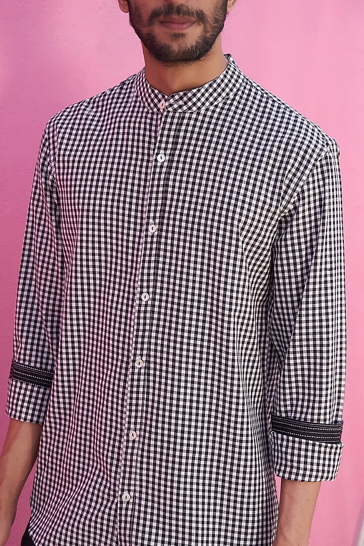 Multi-Colored Cotton Gingham Printed Summer Shirt by ABHISHTI at Pernia's Pop Up Shop