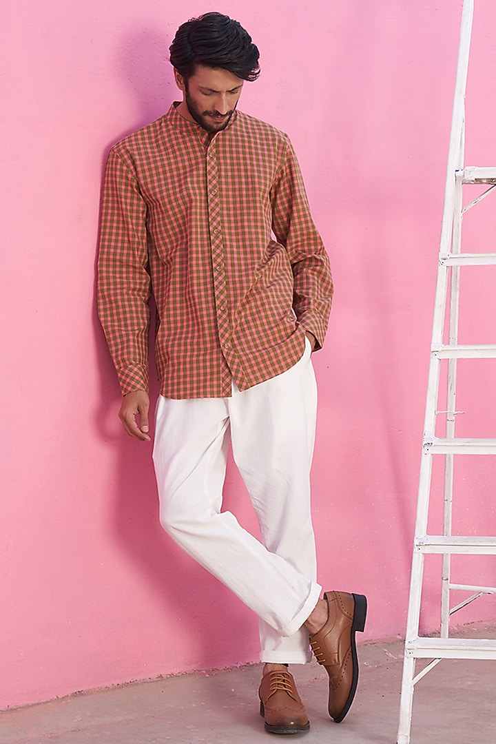 Multi-Colored Cotton Checkered Printed Summer Shirt by ABHISHTI at Pernia's Pop Up Shop