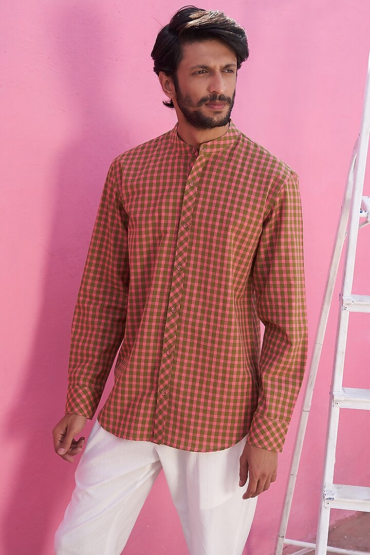 Multi-Colored Cotton Checkered Printed Summer Shirt by ABHISHTI at Pernia's Pop Up Shop