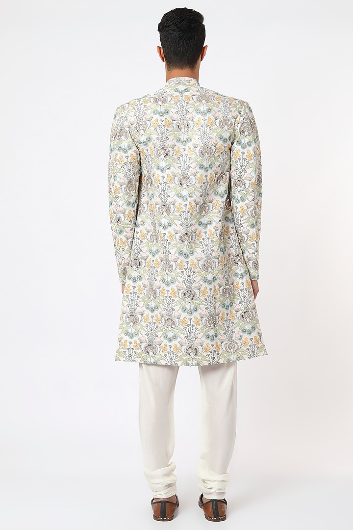 Ivory Embellished Groom Sherwani Set by Aisha Rao Men at Pernia's Pop Up Shop